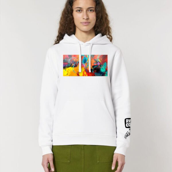 Huppari Unisex valkoinen 2 Rändöm Originals hoodie, unisex (print: Eva Wahlström)