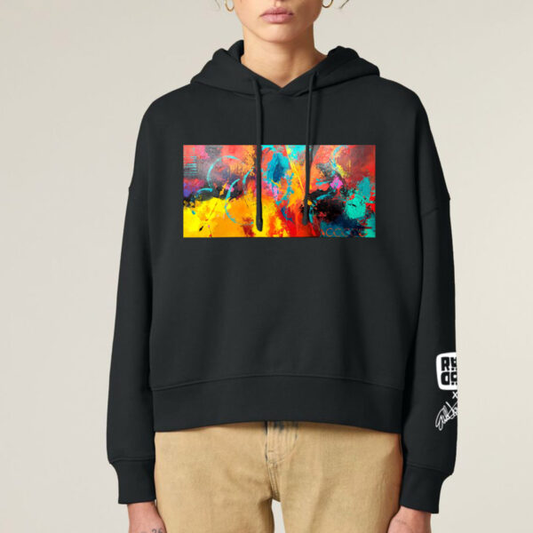 Huppari naiset musta 2 Rändöm Originals hoodie, women's (print: Eva Wahlström)